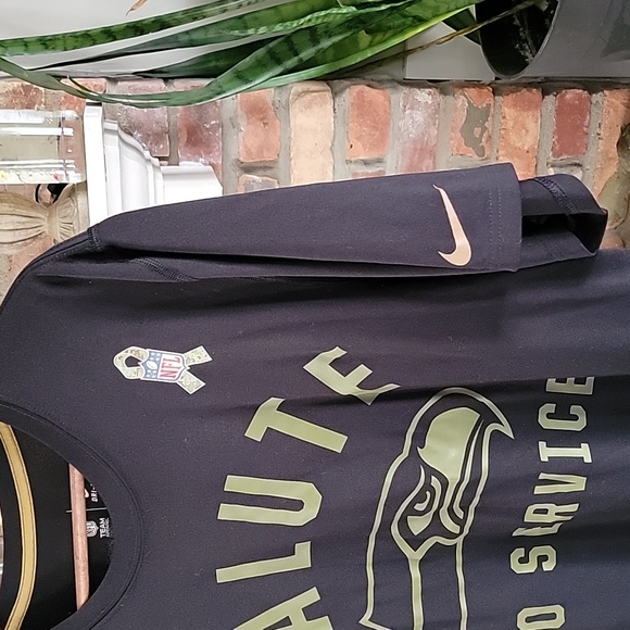 Nike Mens Seattle Seahawks Salute to Service Dri-Fit Shirt Size Black Gold XL - Picture 7 of 12